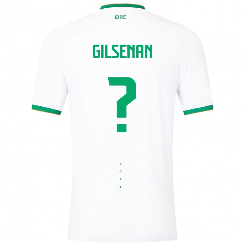 Børn Irland Zak Gilsenan #0 Hvid Udebane Spillertrøjer 24-26 Trøje T-Shirt