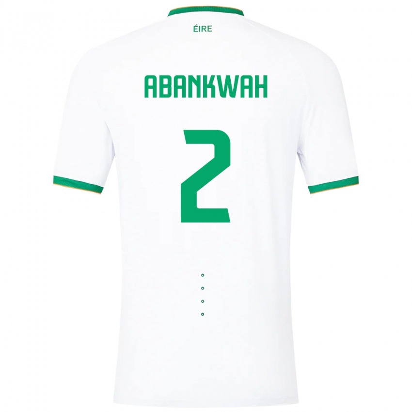 Børn Irland James Abankwah #2 Hvid Udebane Spillertrøjer 24-26 Trøje T-Shirt