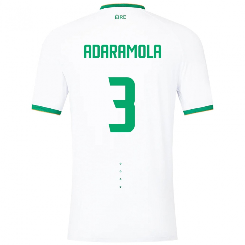 Børn Irland Tayo Adaramola #3 Hvid Udebane Spillertrøjer 24-26 Trøje T-Shirt