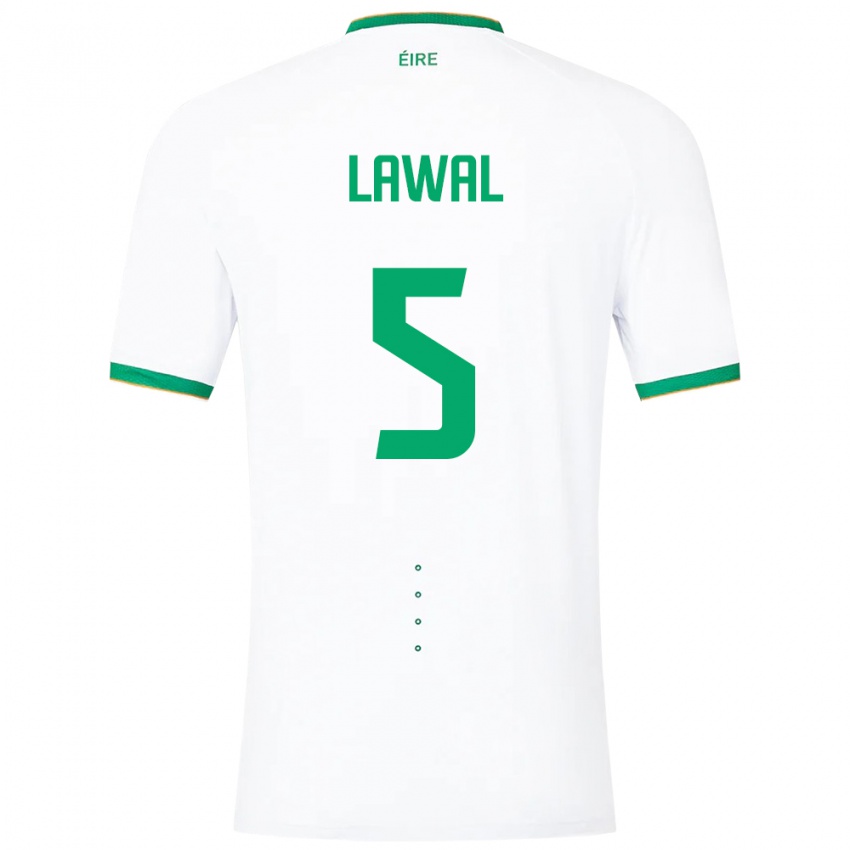 Børn Irland Bosun Lawal #5 Hvid Udebane Spillertrøjer 24-26 Trøje T-Shirt