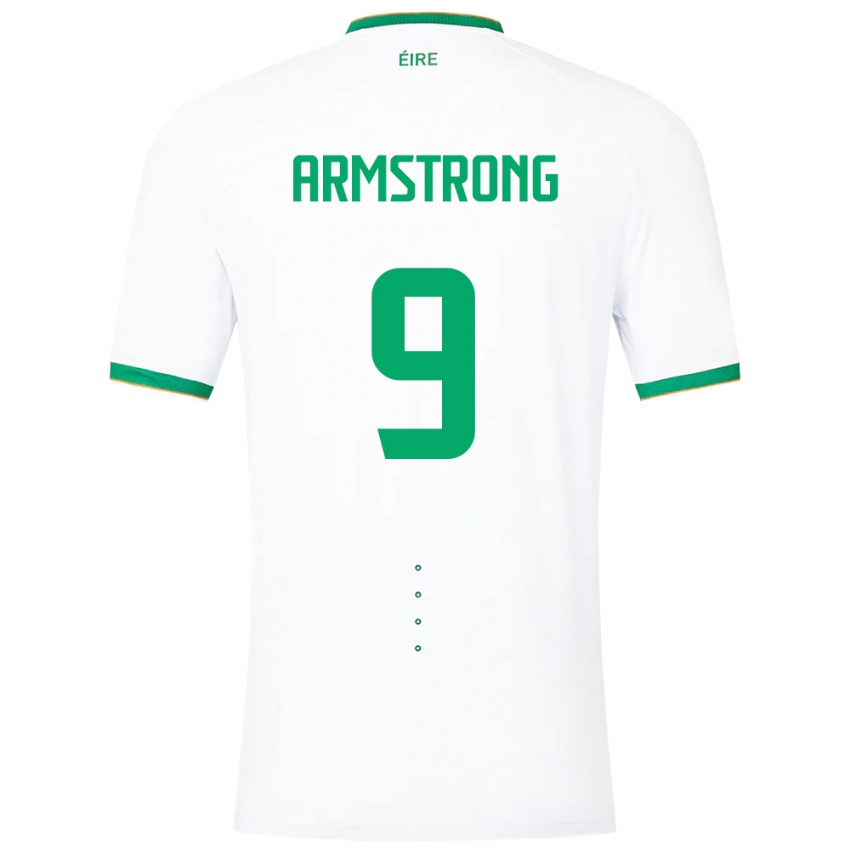 Børn Irland Sinclair Armstrong #9 Hvid Udebane Spillertrøjer 24-26 Trøje T-Shirt