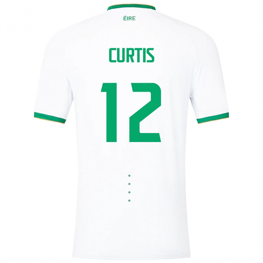 Børn Irland Sam Curtis #12 Hvid Udebane Spillertrøjer 24-26 Trøje T-Shirt