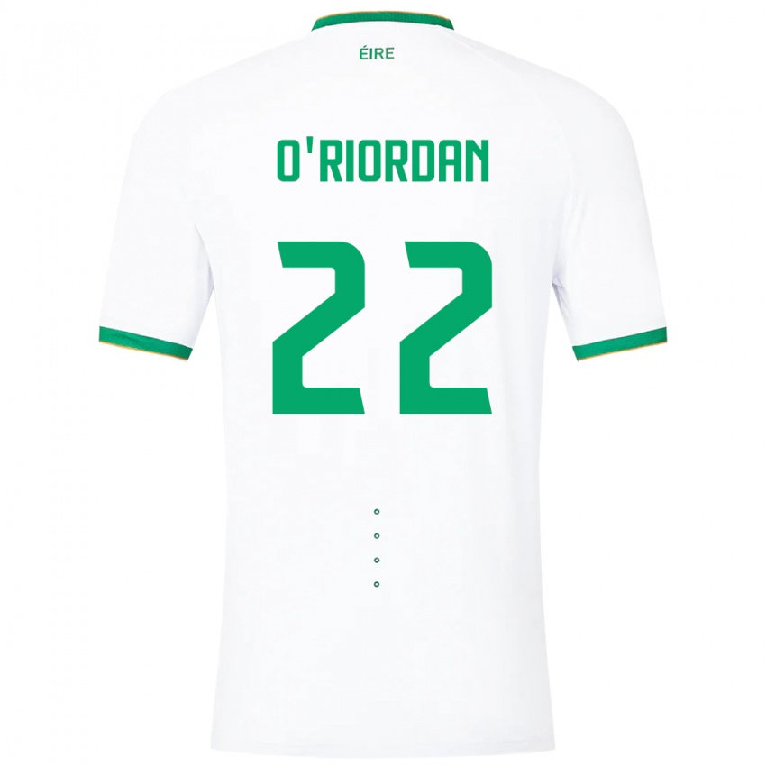 Børn Irland Connor O'riordan #22 Hvid Udebane Spillertrøjer 24-26 Trøje T-Shirt