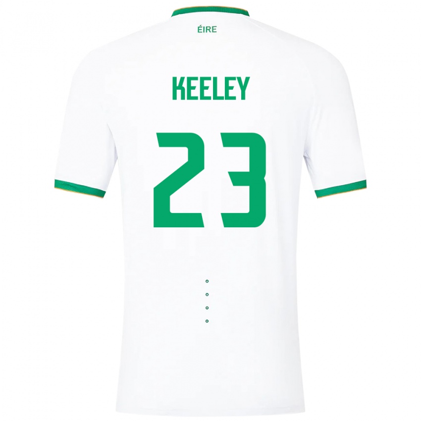 Børn Irland Josh Keeley #23 Hvid Udebane Spillertrøjer 24-26 Trøje T-Shirt