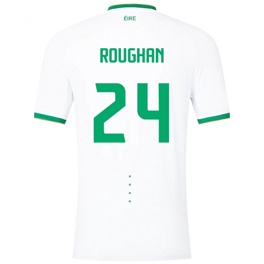 Børn Irland Sean Roughan #24 Hvid Udebane Spillertrøjer 24-26 Trøje T-Shirt