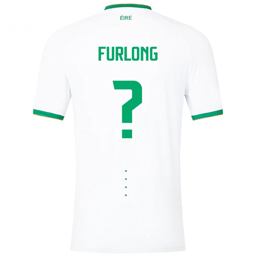 Børn Irland James Furlong #0 Hvid Udebane Spillertrøjer 24-26 Trøje T-Shirt