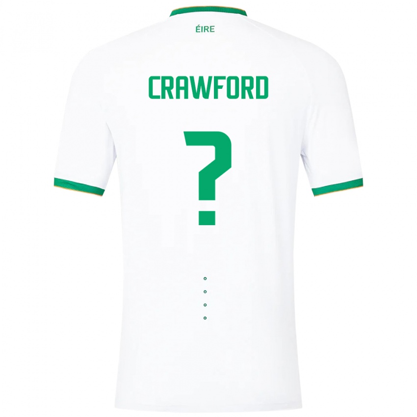 Børn Irland James Crawford #0 Hvid Udebane Spillertrøjer 24-26 Trøje T-Shirt