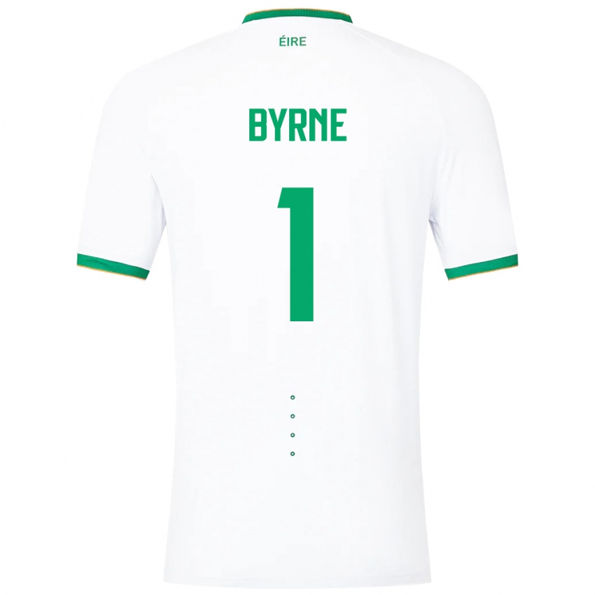 Børn Irland Reece Byrne #1 Hvid Udebane Spillertrøjer 24-26 Trøje T-Shirt