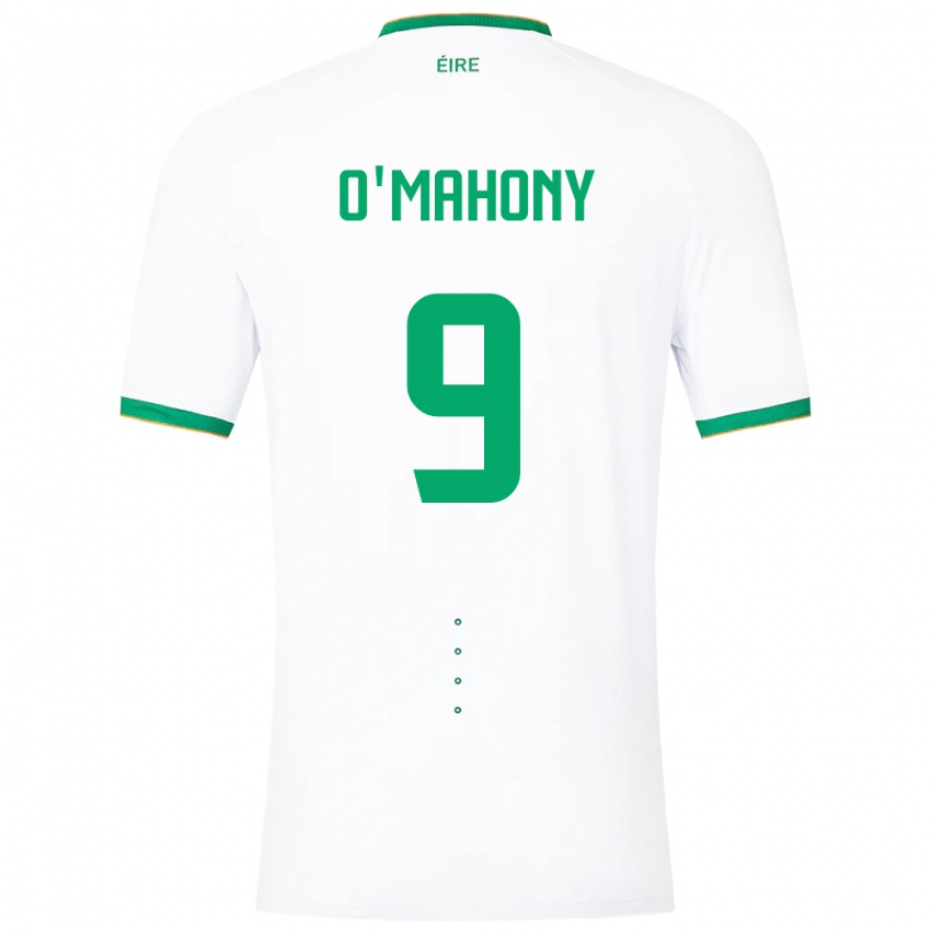 Børn Irland Mark O'mahony #9 Hvid Udebane Spillertrøjer 24-26 Trøje T-Shirt