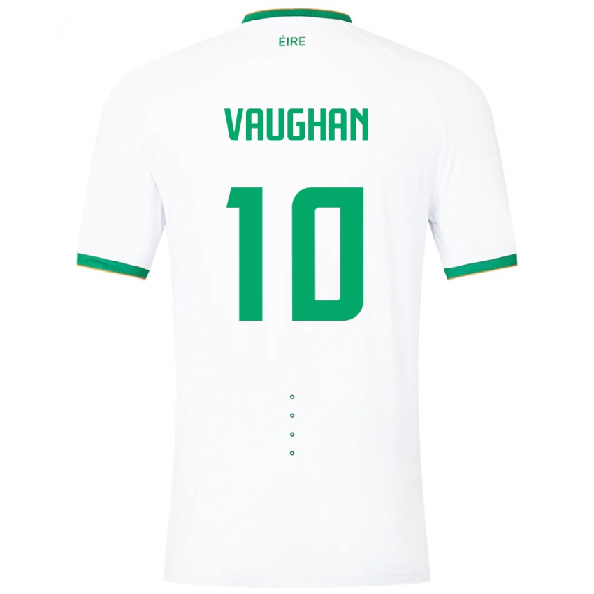 Børn Irland Harry Vaughan #10 Hvid Udebane Spillertrøjer 24-26 Trøje T-Shirt