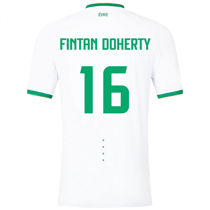 Børn Irland Fintan Doherty #16 Hvid Udebane Spillertrøjer 24-26 Trøje T-Shirt