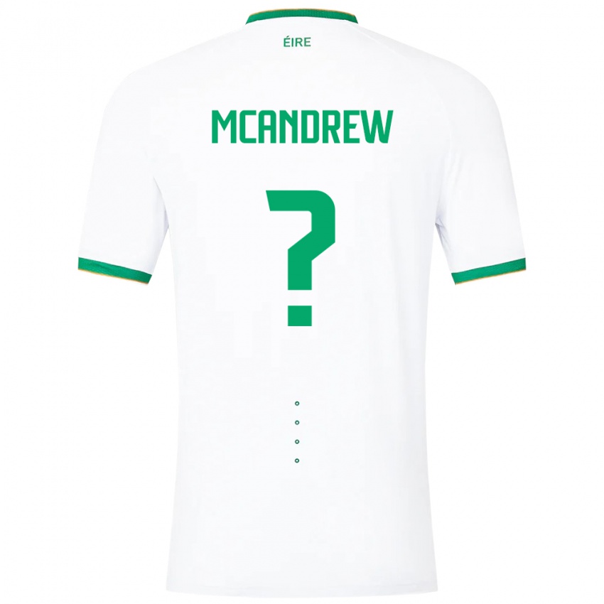 Børn Irland Niall Mcandrew #0 Hvid Udebane Spillertrøjer 24-26 Trøje T-Shirt