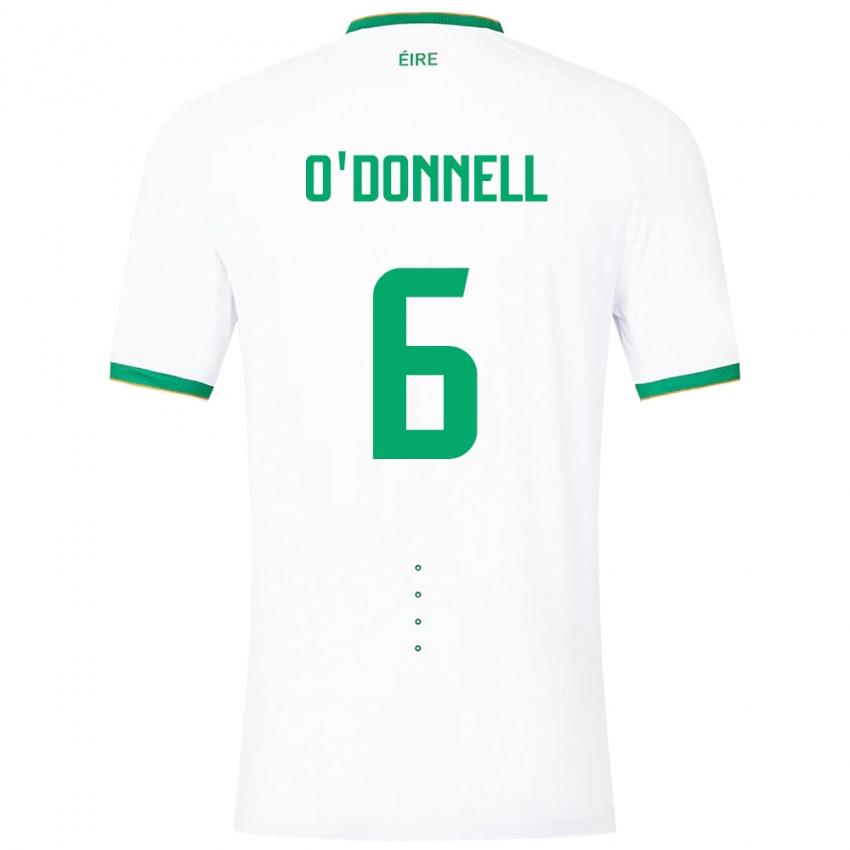 Børn Irland Luke O'donnell #6 Hvid Udebane Spillertrøjer 24-26 Trøje T-Shirt