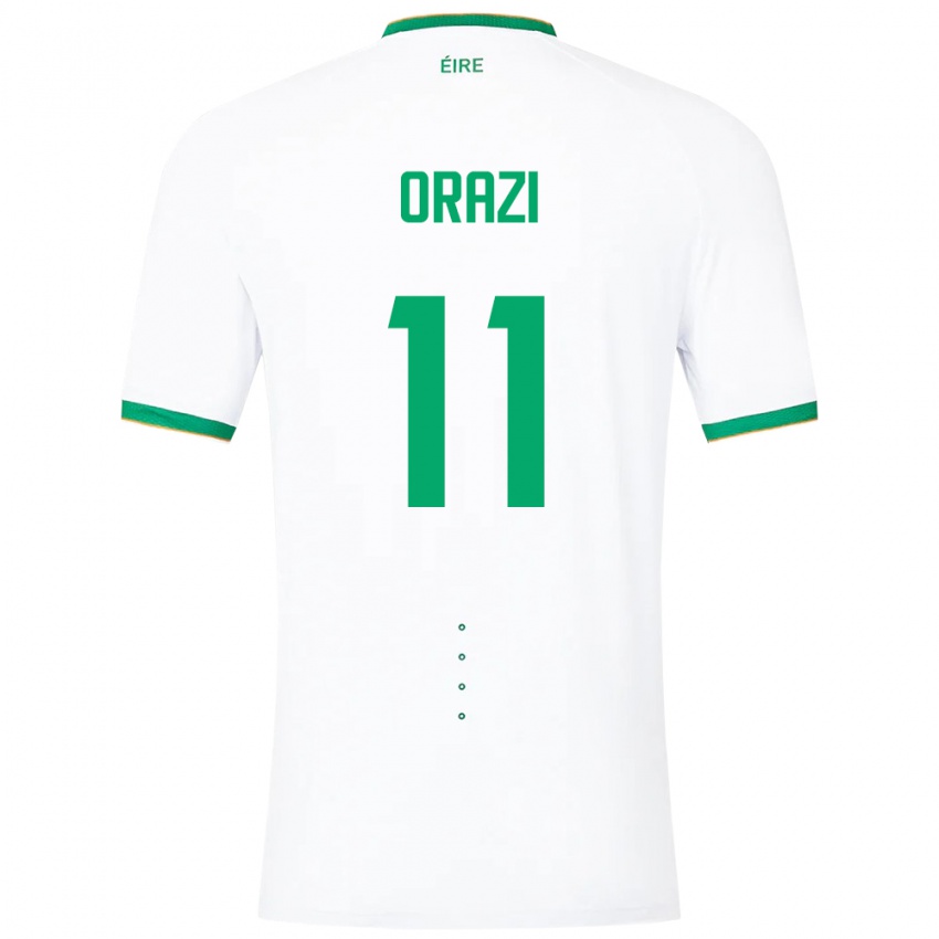 Børn Irland Ike Orazi #11 Hvid Udebane Spillertrøjer 24-26 Trøje T-Shirt