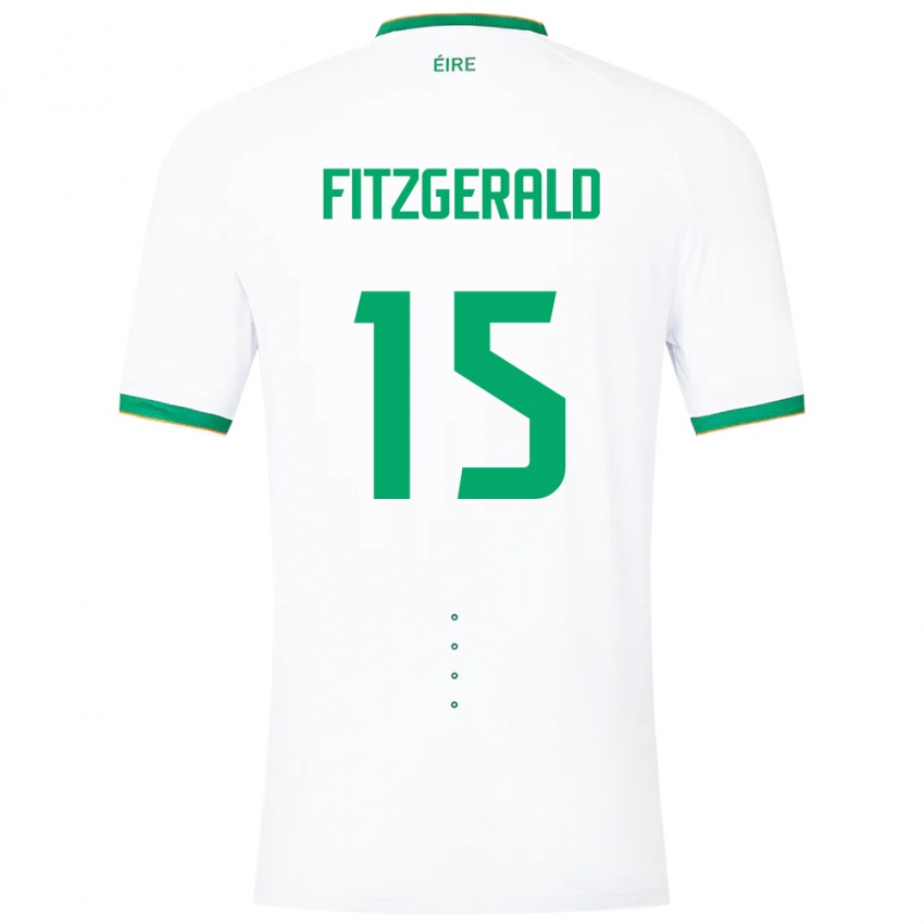 Børn Irland Kyle Fitzgerald #15 Hvid Udebane Spillertrøjer 24-26 Trøje T-Shirt