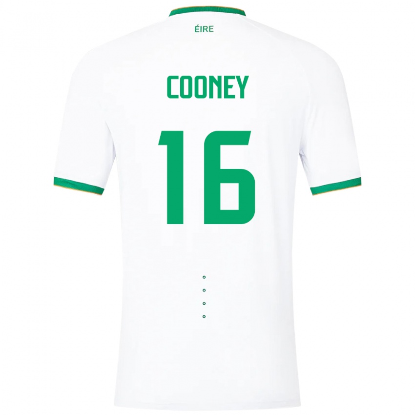 Børn Irland Oisin Cooney #16 Hvid Udebane Spillertrøjer 24-26 Trøje T-Shirt