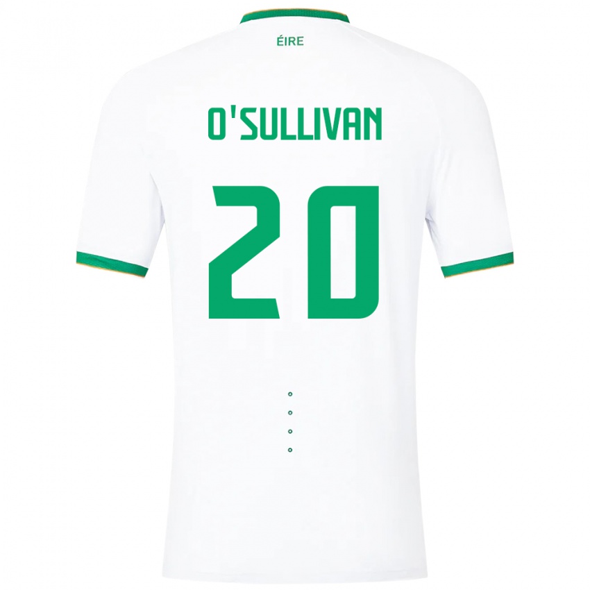 Børn Irland Cathal O'sullivan #20 Hvid Udebane Spillertrøjer 24-26 Trøje T-Shirt