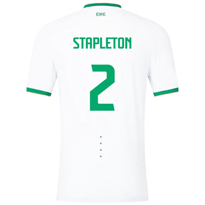 Børn Irland Jessie Stapleton #2 Hvid Udebane Spillertrøjer 24-26 Trøje T-Shirt