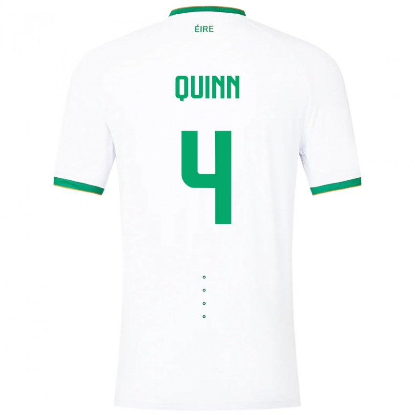 Børn Irland Louise Quinn #4 Hvid Udebane Spillertrøjer 24-26 Trøje T-Shirt