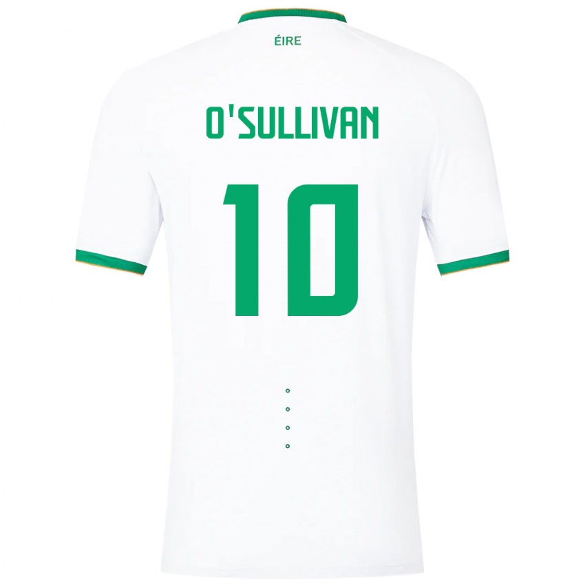 Børn Irland Denise O'sullivan #10 Hvid Udebane Spillertrøjer 24-26 Trøje T-Shirt