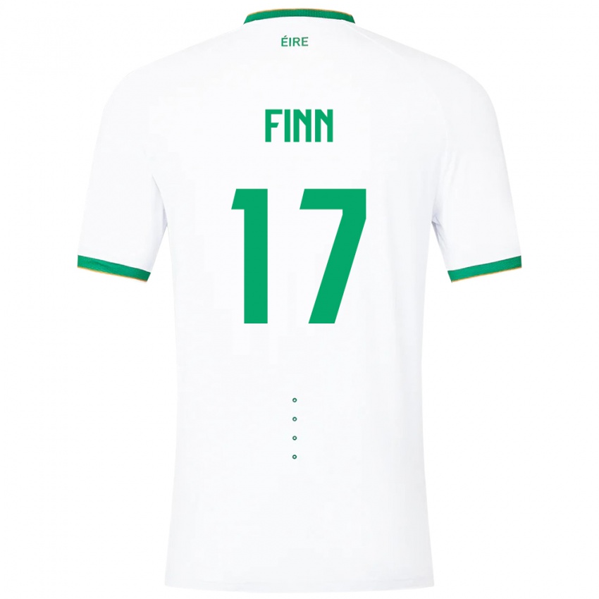 Børn Irland Jamie Finn #17 Hvid Udebane Spillertrøjer 24-26 Trøje T-Shirt