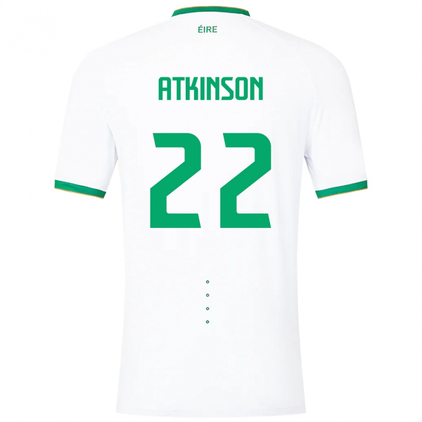 Børn Irland Isibeal Atkinson #22 Hvid Udebane Spillertrøjer 24-26 Trøje T-Shirt