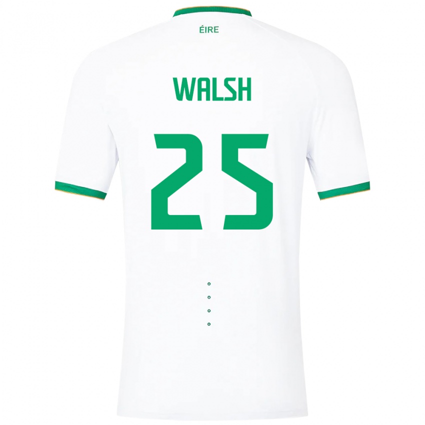 Børn Irland Megan Walsh #25 Hvid Udebane Spillertrøjer 24-26 Trøje T-Shirt