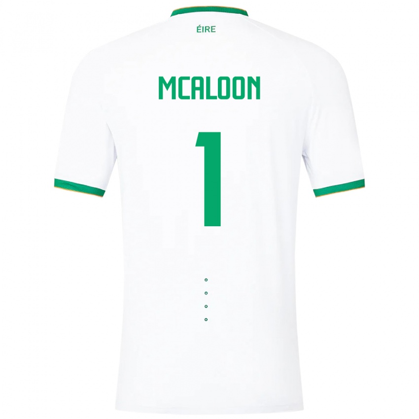 Børn Irland Naoisha Mcaloon #1 Hvid Udebane Spillertrøjer 24-26 Trøje T-Shirt