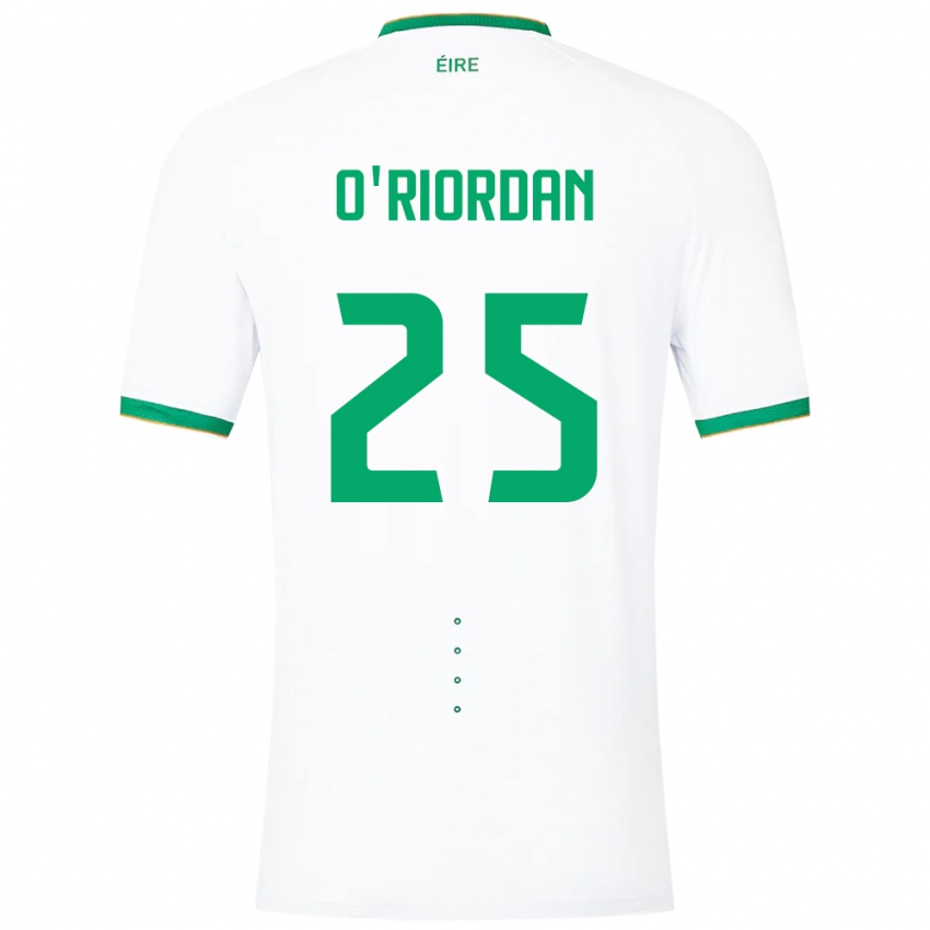 Børn Irland Claire O'riordan #25 Hvid Udebane Spillertrøjer 24-26 Trøje T-Shirt