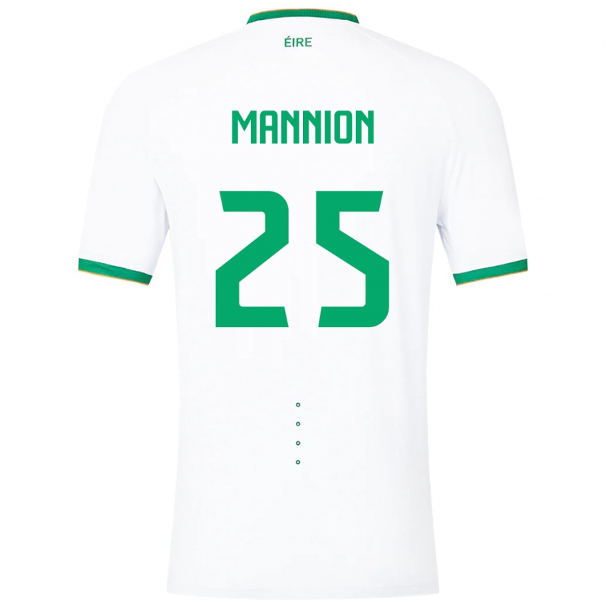 Børn Irland Aoife Mannion #25 Hvid Udebane Spillertrøjer 24-26 Trøje T-Shirt