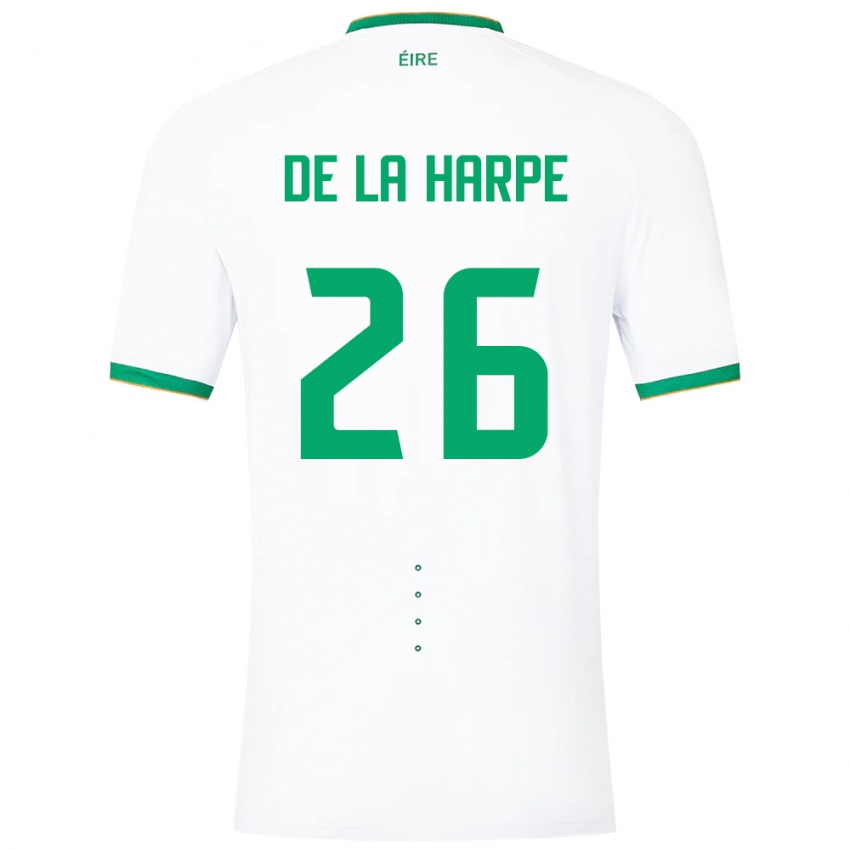 Børn Irland Deborah-Anne De La Harpe #26 Hvid Udebane Spillertrøjer 24-26 Trøje T-Shirt