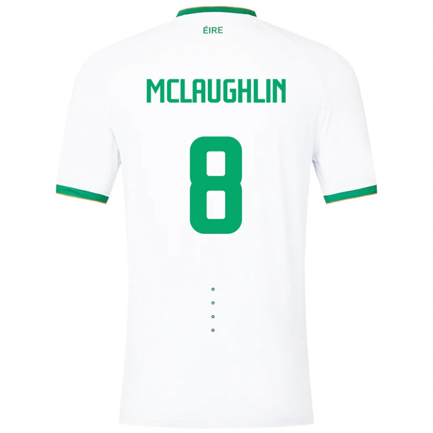 Børn Irland Roma Mclaughlin #8 Hvid Udebane Spillertrøjer 24-26 Trøje T-Shirt