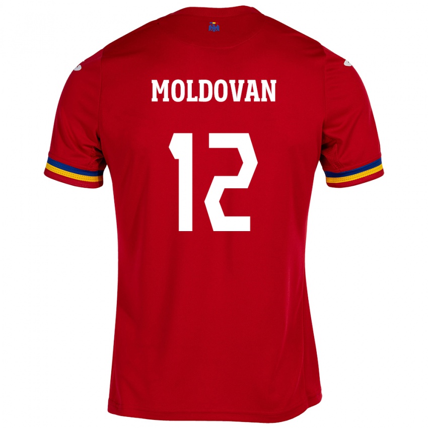 Børn Rumænien Horaţiu Moldovan #12 Rød Udebane Spillertrøjer 24-26 Trøje T-Shirt