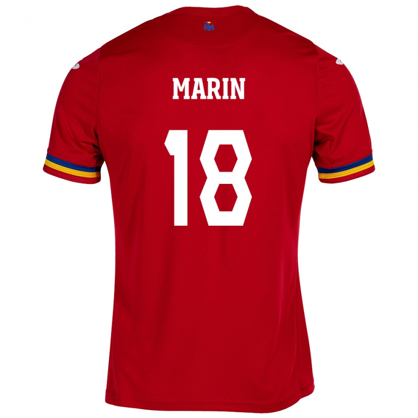 Børn Rumænien Răzvan Marin #18 Rød Udebane Spillertrøjer 24-26 Trøje T-Shirt