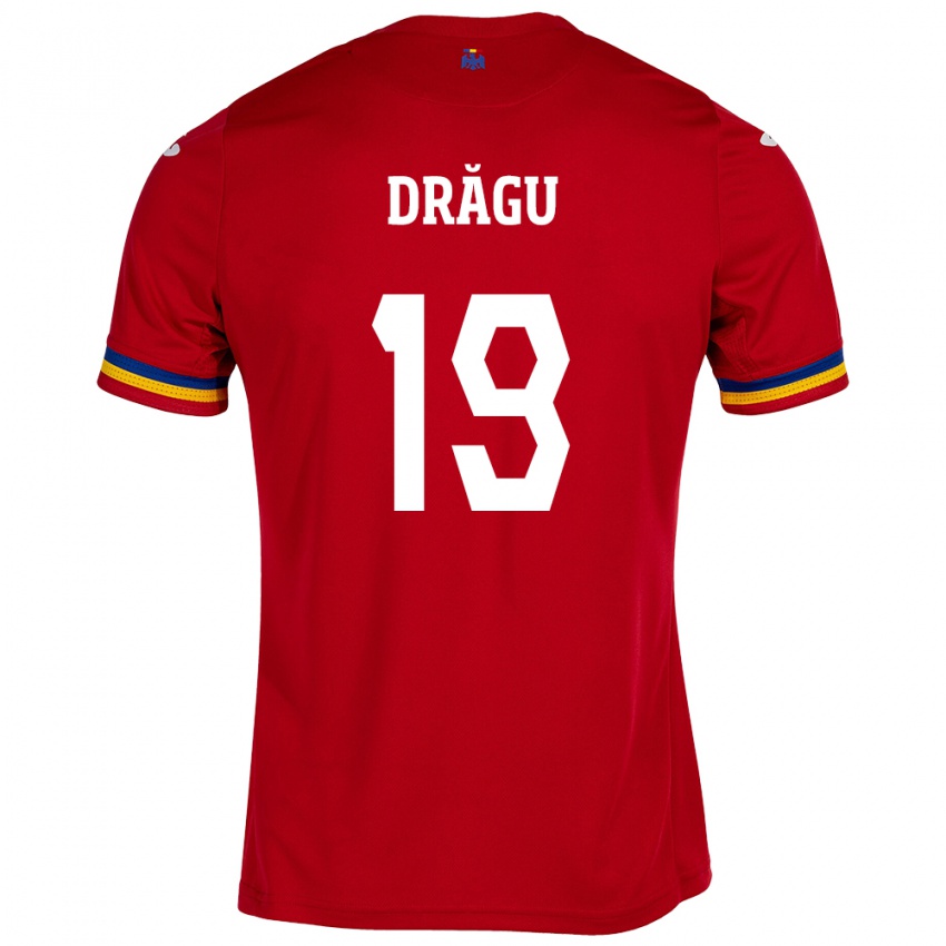 Børn Rumænien Denis Drăguş #19 Rød Udebane Spillertrøjer 24-26 Trøje T-Shirt