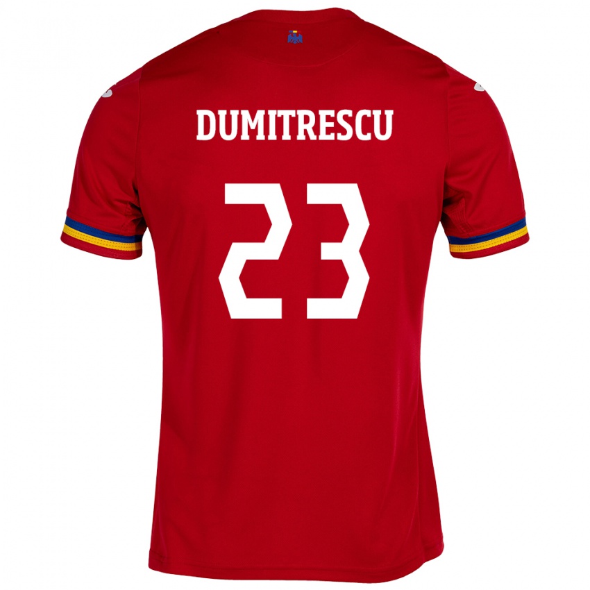 Børn Rumænien Andres Dumitrescu #23 Rød Udebane Spillertrøjer 24-26 Trøje T-Shirt