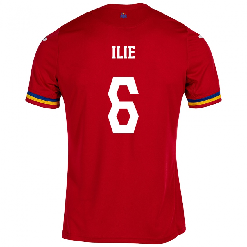 Børn Rumænien Matei Ilie #6 Rød Udebane Spillertrøjer 24-26 Trøje T-Shirt