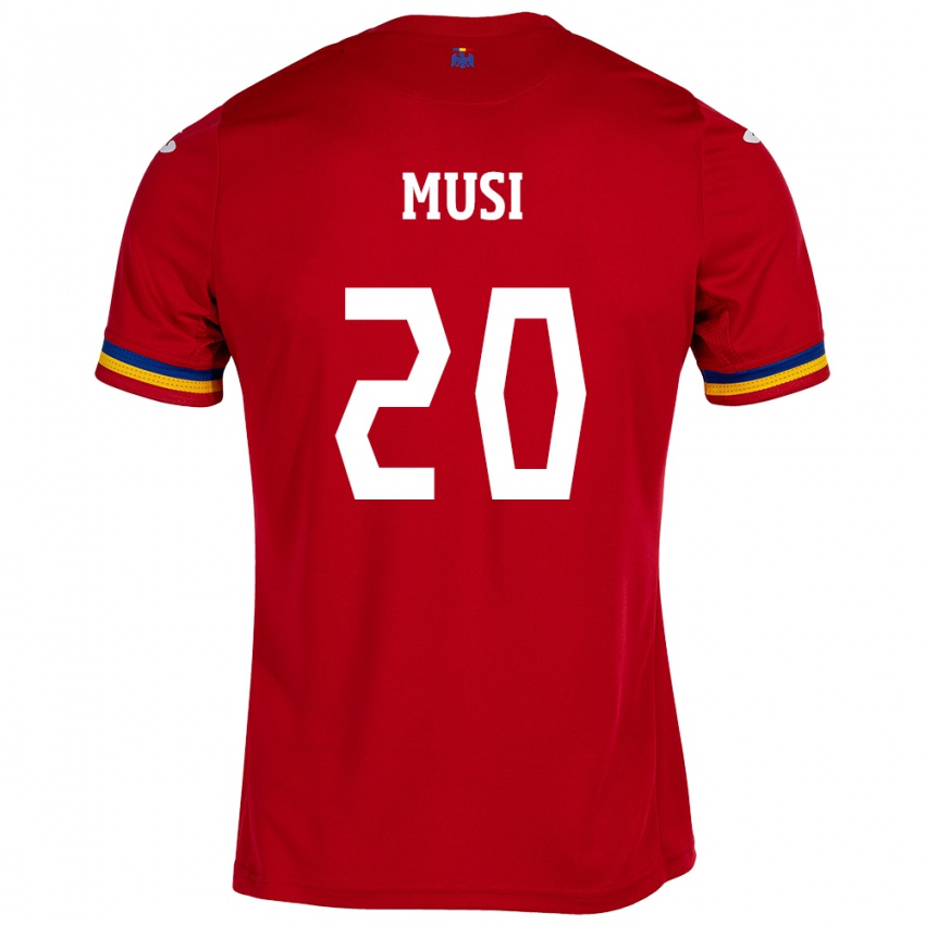 Børn Rumænien Alexandru Musi #20 Rød Udebane Spillertrøjer 24-26 Trøje T-Shirt