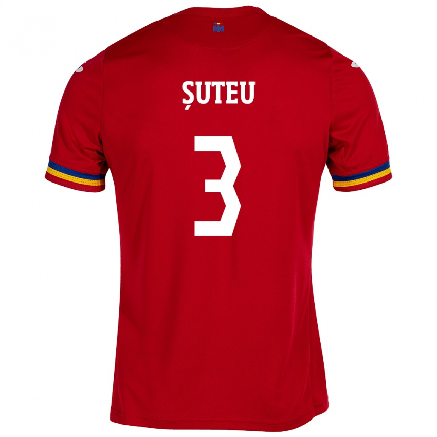 Børn Rumænien Alexandru Șuteu #3 Rød Udebane Spillertrøjer 24-26 Trøje T-Shirt