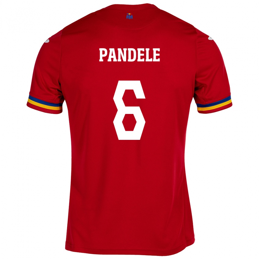 Børn Rumænien Andrei Pandele #6 Rød Udebane Spillertrøjer 24-26 Trøje T-Shirt