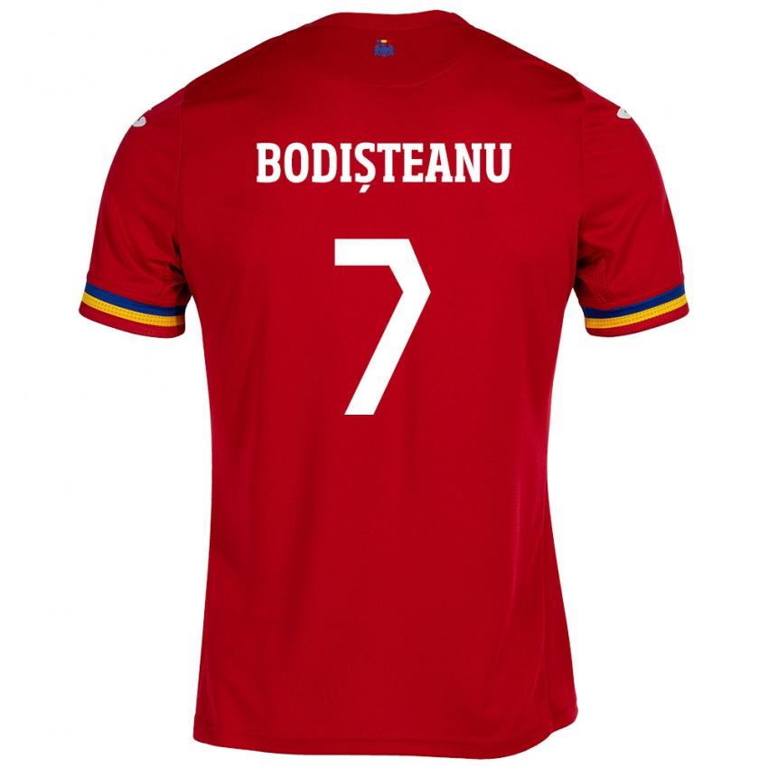 Børn Rumænien Ștefan Bodișteanu #7 Rød Udebane Spillertrøjer 24-26 Trøje T-Shirt