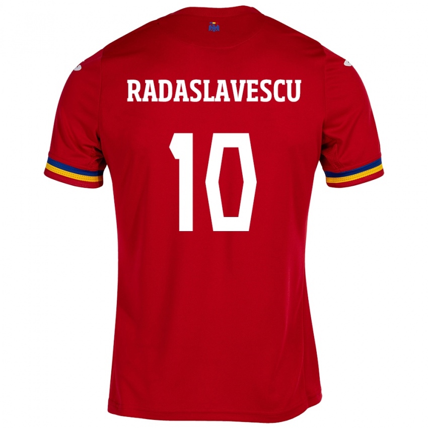 Børn Rumænien Eduard Radaslavescu #10 Rød Udebane Spillertrøjer 24-26 Trøje T-Shirt