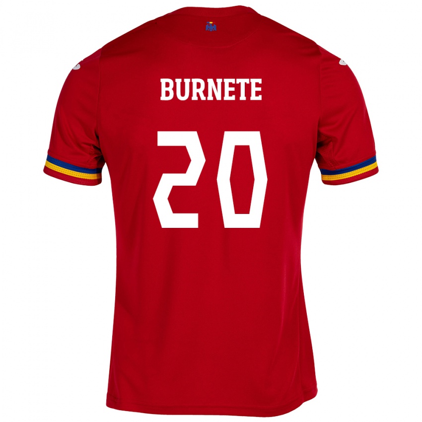 Børn Rumænien Rareș Burnete #20 Rød Udebane Spillertrøjer 24-26 Trøje T-Shirt