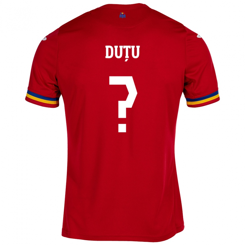 Børn Rumænien Matteo Duțu #0 Rød Udebane Spillertrøjer 24-26 Trøje T-Shirt