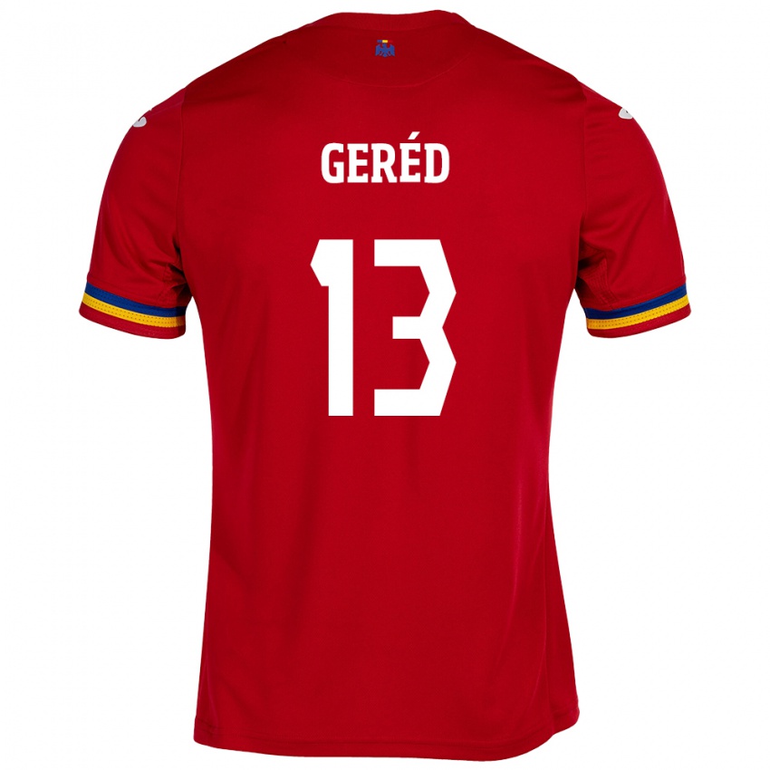 Børn Rumænien Erika Geréd #13 Rød Udebane Spillertrøjer 24-26 Trøje T-Shirt