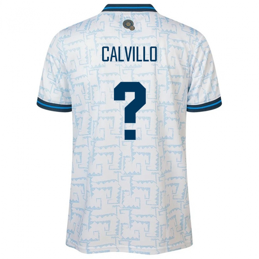 Børn El Salvador Eric Calvillo #0 Hvid Udebane Spillertrøjer 24-26 Trøje T-Shirt