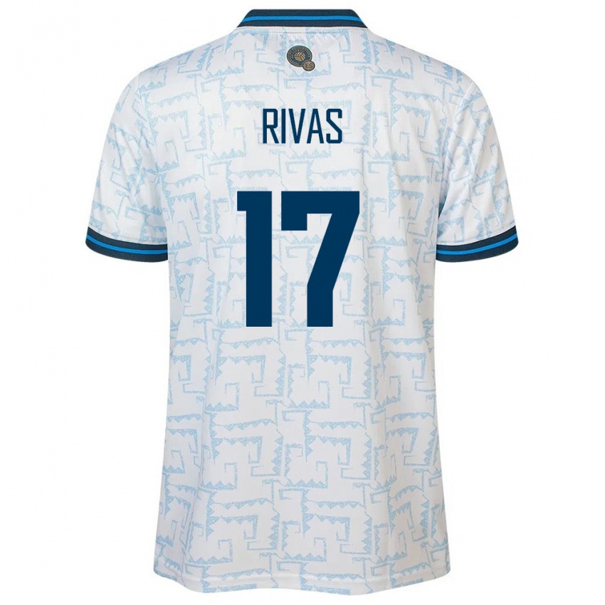 Børn El Salvador Eduardo Rivas #17 Hvid Udebane Spillertrøjer 24-26 Trøje T-Shirt