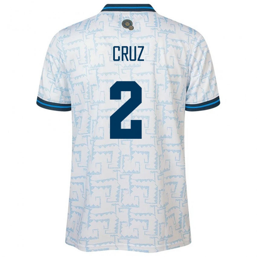 Børn El Salvador Melvin Cruz #2 Hvid Udebane Spillertrøjer 24-26 Trøje T-Shirt