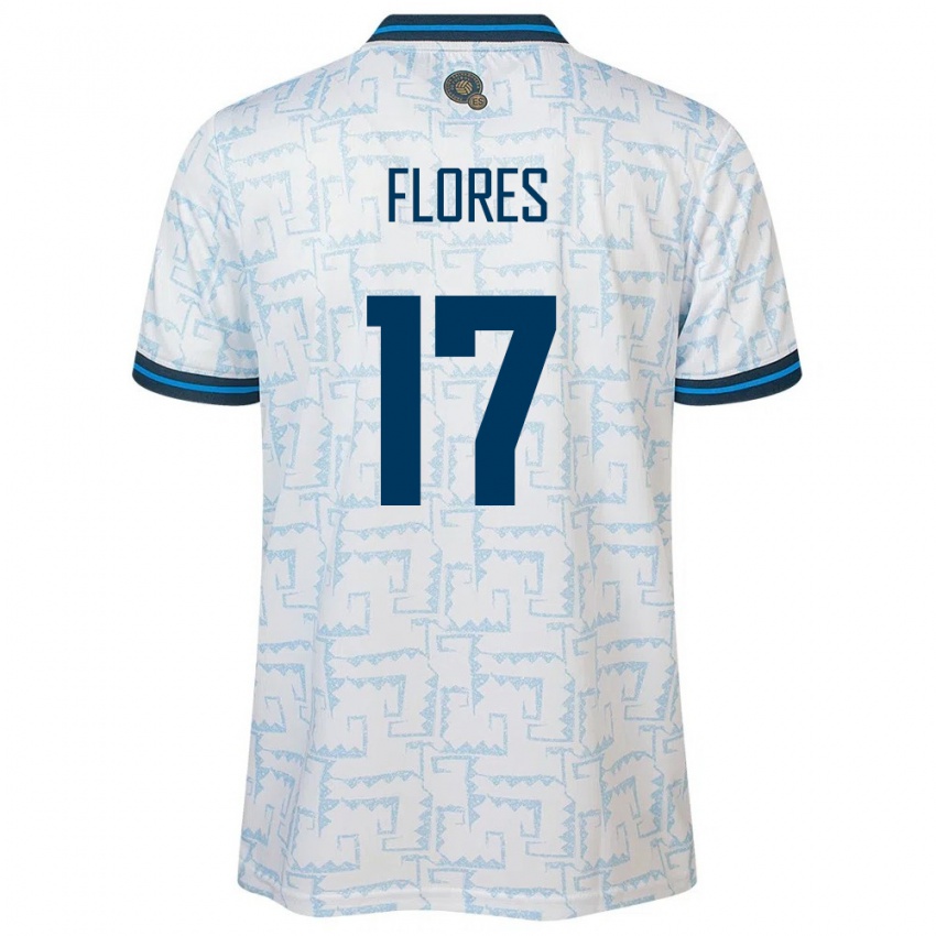 Børn El Salvador Diego Flores #17 Hvid Udebane Spillertrøjer 24-26 Trøje T-Shirt