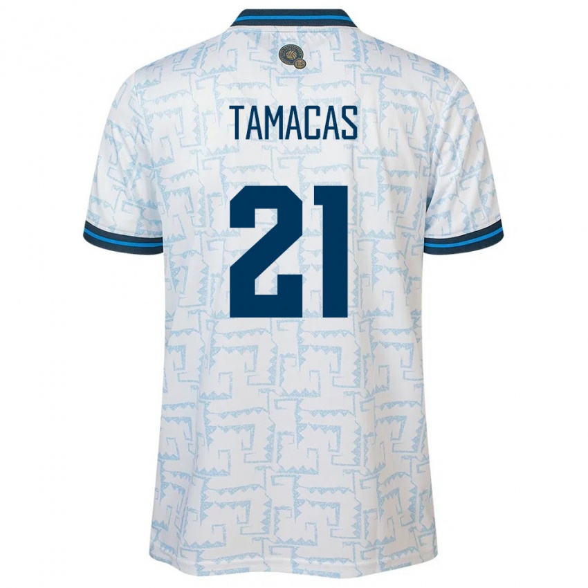 Børn El Salvador Bryan Tamacas #21 Hvid Udebane Spillertrøjer 24-26 Trøje T-Shirt